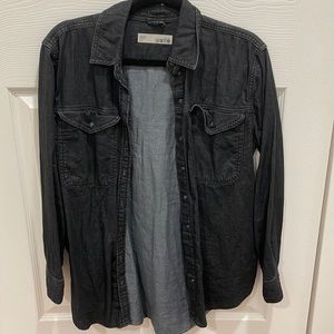 Topshop black denim shirt